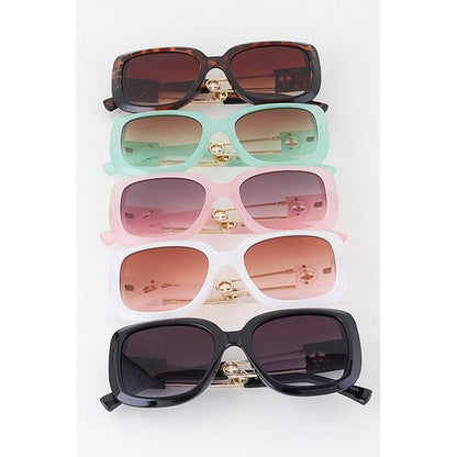 Wheel Emblem Arm Shades in Pink Dark Lens