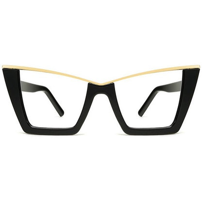 Cat Eye Metal Trim Shades in Gold on Black