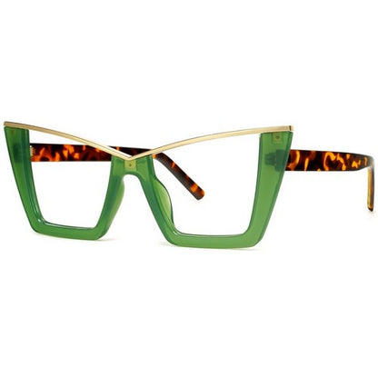Cat Eye Metal Trim Shades in Green