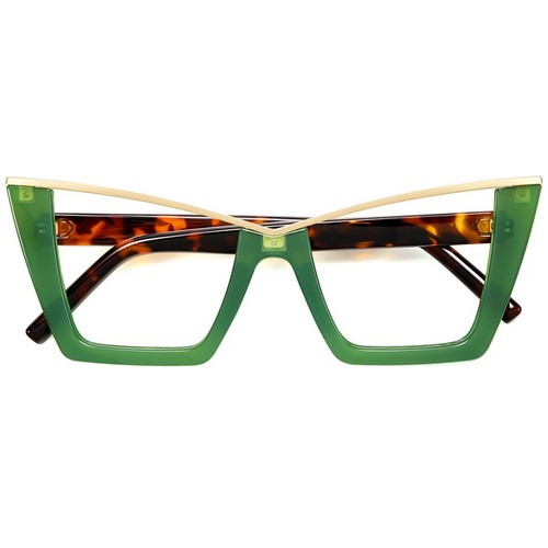 Cat Eye Metal Trim Shades in Green