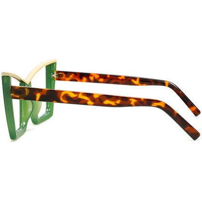 Cat Eye Metal Trim Shades in Green