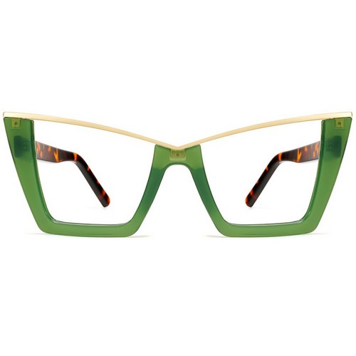 Cat Eye Metal Trim Shades in Green