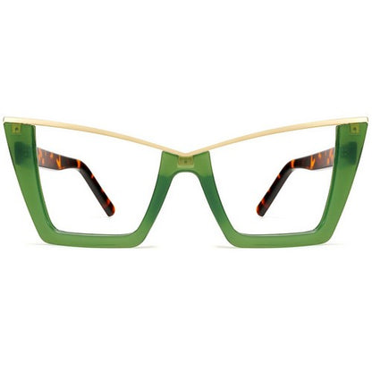 Cat Eye Metal Trim Shades in Green