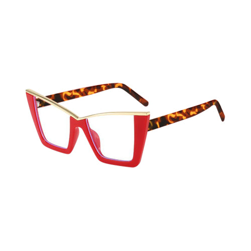 Cat Eye Metal Trim Shades in Red