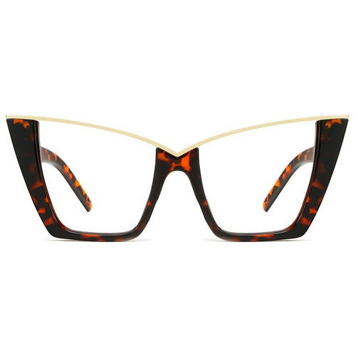 Cat Eye Metal Trim Shades in Tortoise Shell