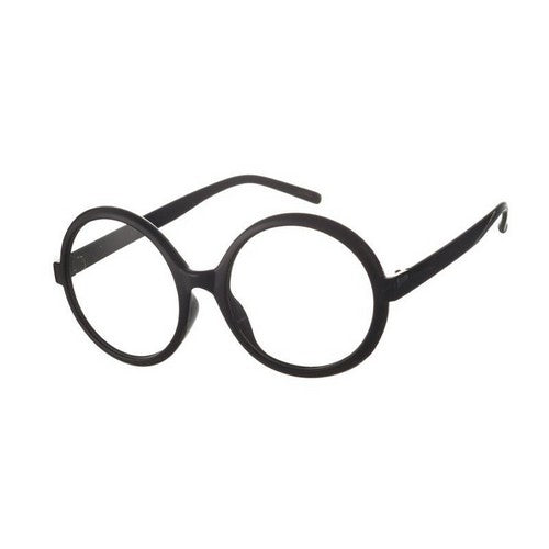 F1947CL Clear Lens Round Shades in Black