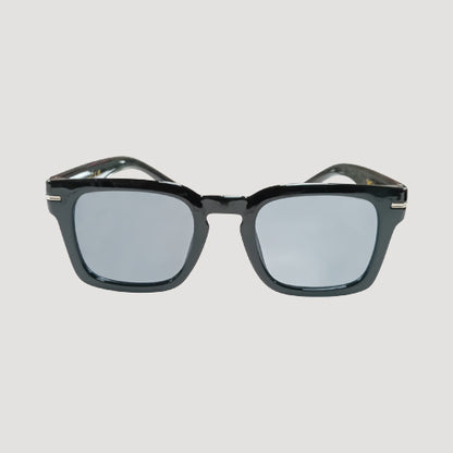 Sleek Metal Bar Shades in Black/Silver