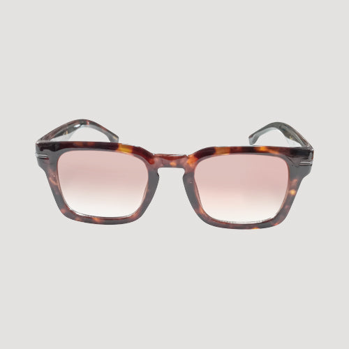 Sleek Metal Bar Shades in Tortoise Shell