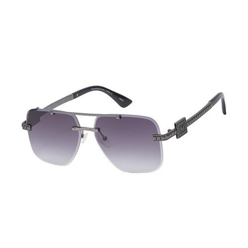 F5485E Rimless Wings Aviator Shades in Purple
