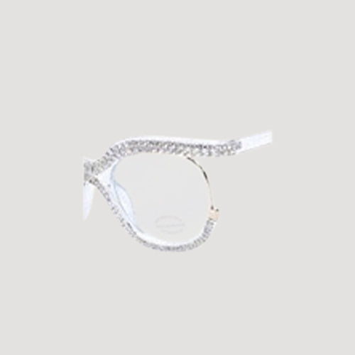 Rhinestone Rim Blue Light Blocking Clear Lens Shades in Blue Light Blocking Clear