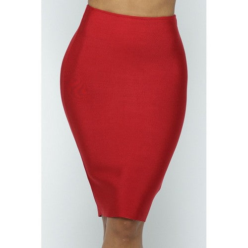 31102 Bandage Pencil Skirt in Red