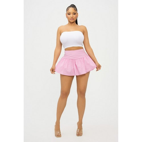 Fit & Flare Mini Skort Tennis Skirt in Pink
