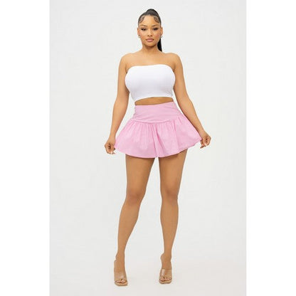 Fit & Flare Mini Skort Tennis Skirt in Pink