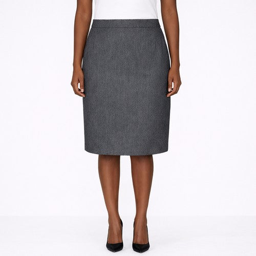 Lara Moda Side Pocket Pencil Skirt in Marl Grey