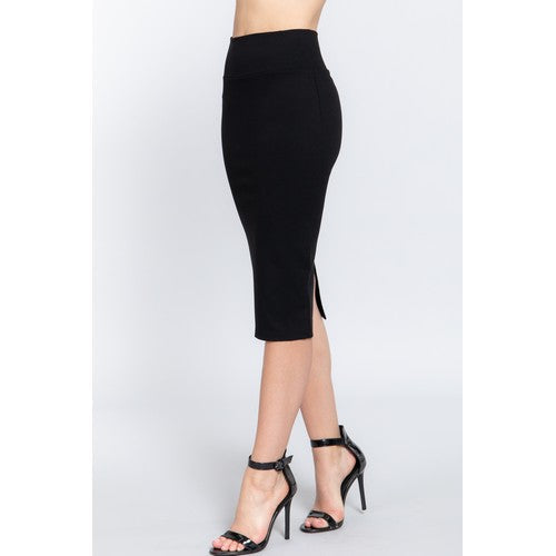 Ponte Pencil Skirt Black