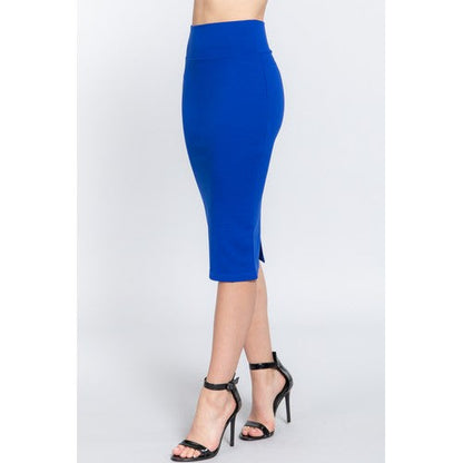 Ponte Pencil Skirt Royal Blue