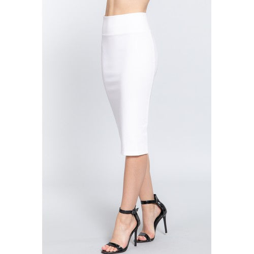 Ponte Pencil Skirt Off White