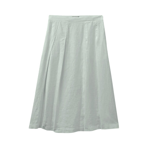 Benetton 100% Linen A-Line Skirt in Pale Olive