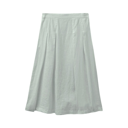 Benetton 100% Linen A-Line Skirt in Pale Olive