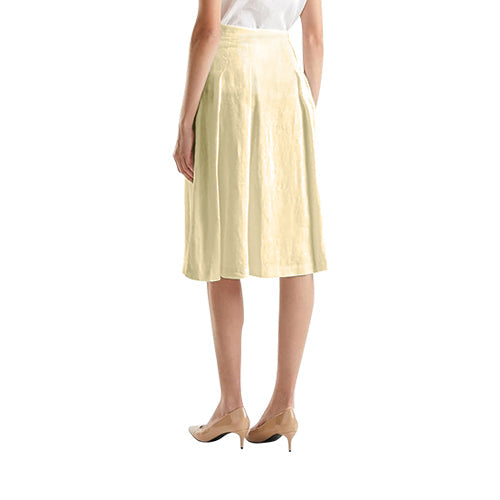 Benetton 100% Linen A-Line Skirt in Yellow