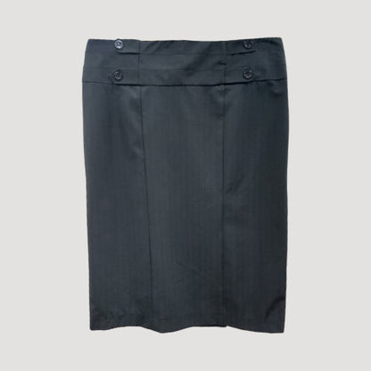 Kaz 4-Button Work Skirt in Black