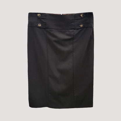 Kaz 4-Button Work Skirt in Brown