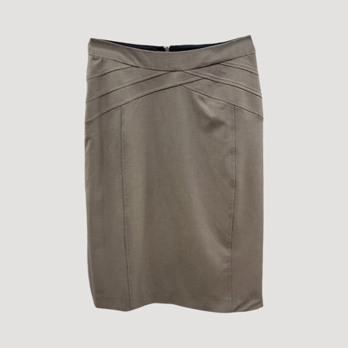 Kaz Angled Seam Pencil Skirt in Khaki
