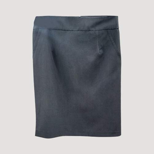 Zara Faux Pocket Tailored Pencil Skirt in Grey