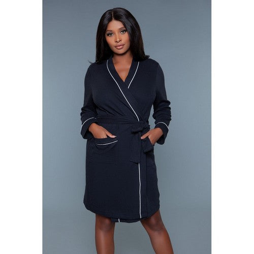 SP-BWC202403056659-T Waffle Robe in Black