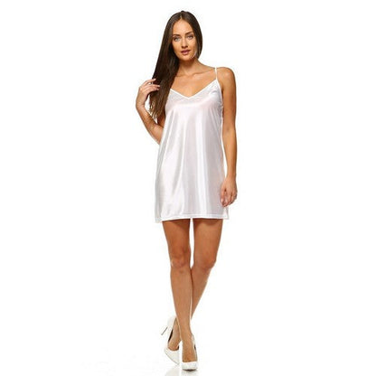 Stretch Satin Slip Night Dress in Ivory