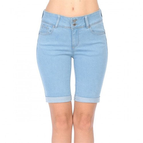 Wax Jean Push Up Bermuda Jean Short