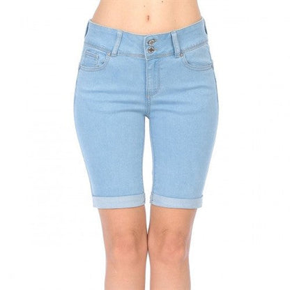 Wax Jean Push Up Bermuda Jean Short