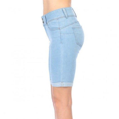 Wax Jean Push Up Bermuda Jean Short