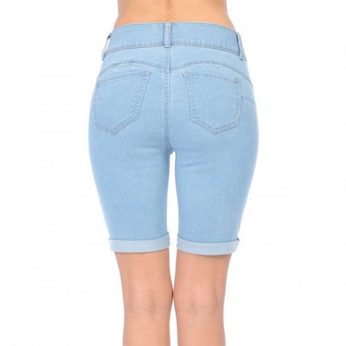 Wax Jean Push Up Bermuda Jean Short