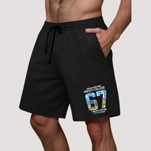 H&M Divided Varsity Jogger Shorts in Black