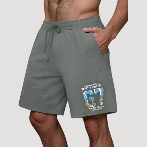 H&M Divided Varsity Jogger Shorts in Olive