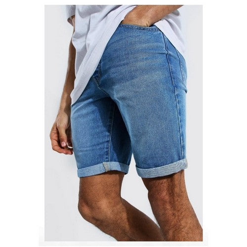 Next Slim Fit Roll-Up Jeans Short Medium Denim