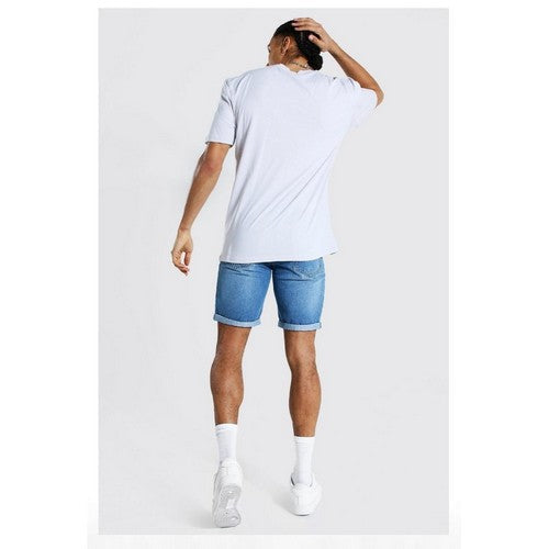 Next Slim Fit Roll-Up Jeans Short Medium Denim