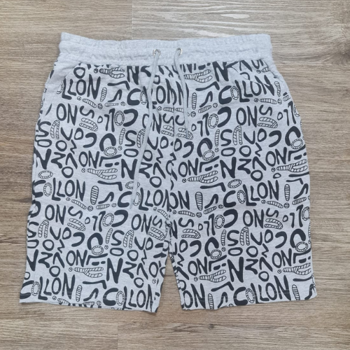 H&M Letter Print Jogger Shorts Light Grey