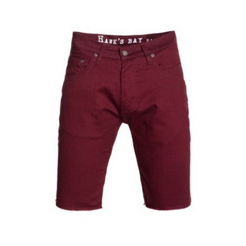 JR-1014SH Hawks Bay Slim Fit Denim Shorts Burgundy