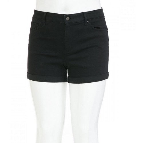 90232XL Wax Jean Plus Size Repreve High Waist Push-Up Denim Shorts Black