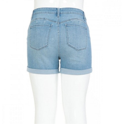 Wax Jean Plus Size Repreve High Waist Push-Up Denim Shorts Light Denim
