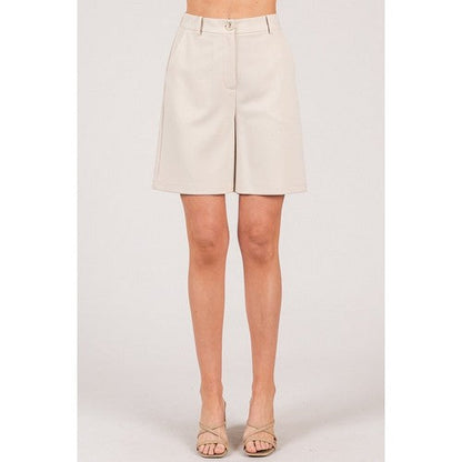 940084-TW178 Ponte Bermuda Shorts in Oyster