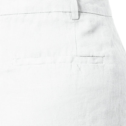 Benetton Linen Baggy Shorts in White