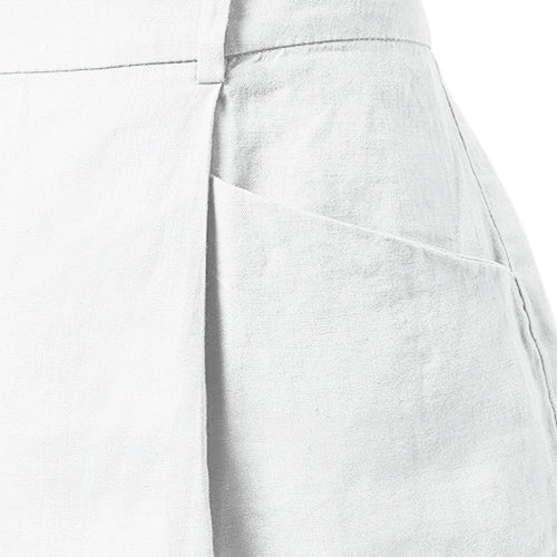 Benetton Linen Baggy Shorts in White