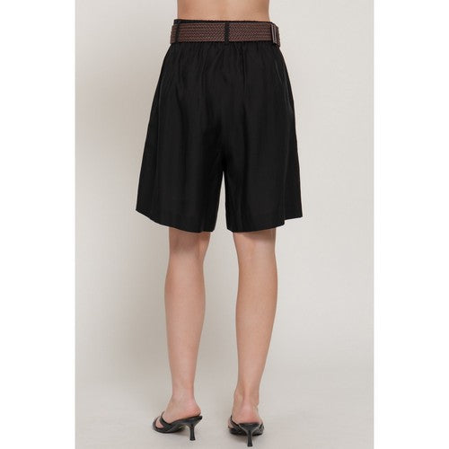Lightweight Bermuda Shorts in Black