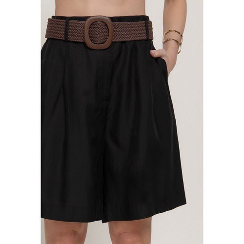 Lightweight Bermuda Shorts in Black