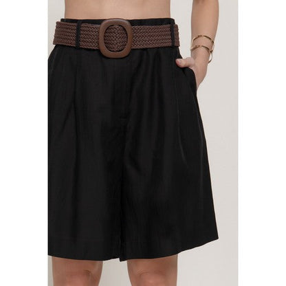 Lightweight Bermuda Shorts in Black