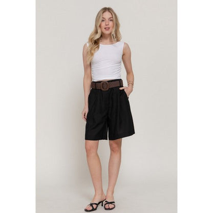 Lightweight Bermuda Shorts in Black