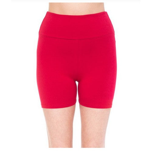 73317 High Waist 3 3/4' Bike Shorts Deep Red